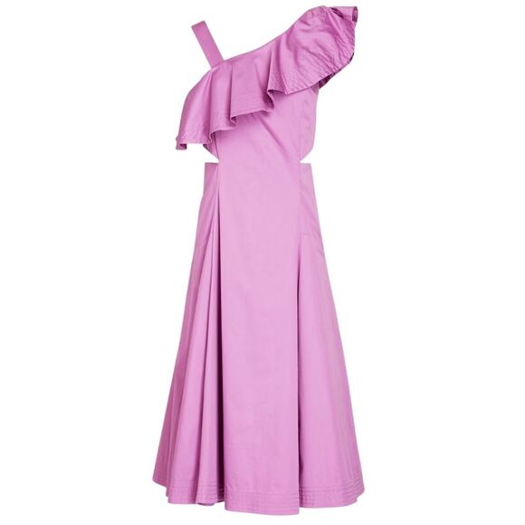Veronica Beard Orchid Purple Beilla Asymmetric Midi Dress Size 8 - Picture 1 of 10